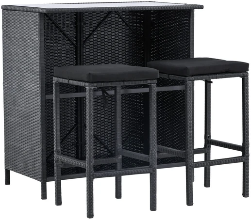 Lauko baldų komplektas Venture Design Baro komplektas, Kėdė: 40x40x70 cm, Stalas: 100x60x105 cm, Juodas