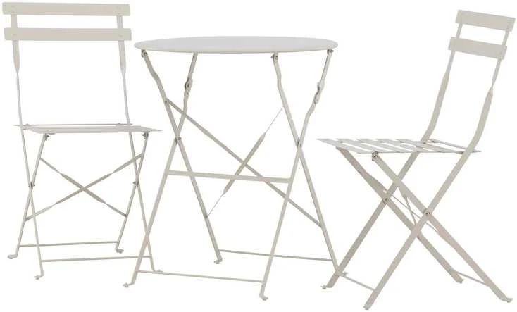 Lauko baldų komplektas Venture Design Kavinės komplektas Tao, smėlio spalvos, plienas
