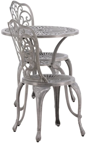 Lauko baldų komplektas Venture Design Kavinės staliuko komplektas, Nandin, ø60 cm, sidabrinės spalvos
