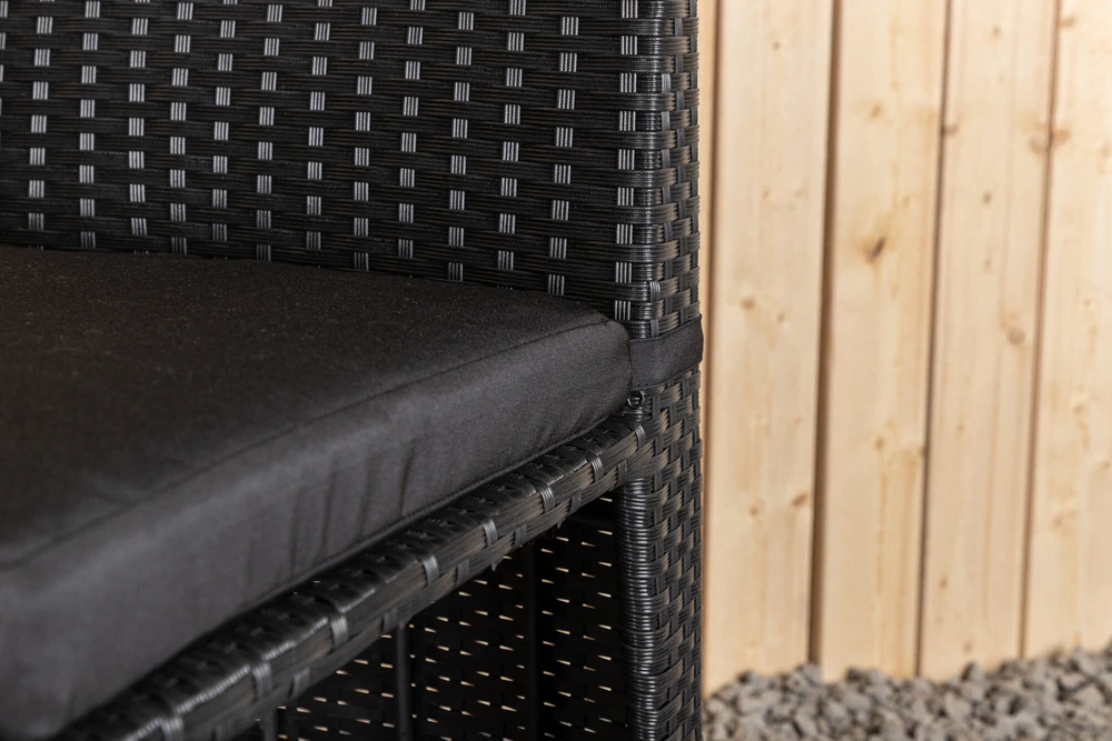 Lauko baldų komplektas Venture Design Kavinės komplektas, Savana, Stalas: 75x66x50 cm Kėdė: 71x55x45 cm, Juoda
