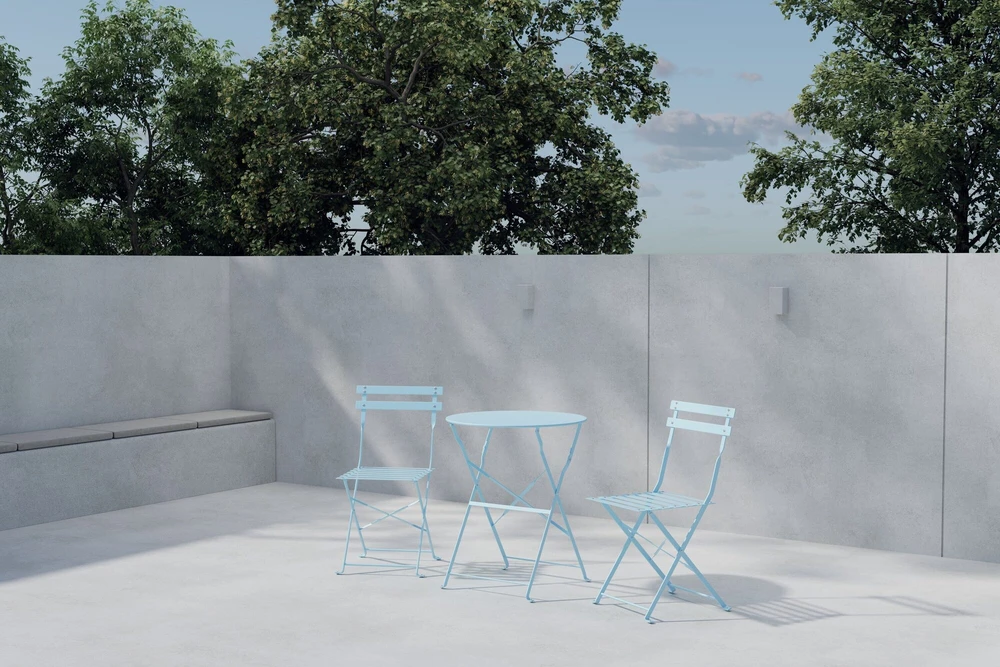 Lauko baldų komplektas Venture Design Kavinės komplektas, šviesiai mėlynas, sulankstomas