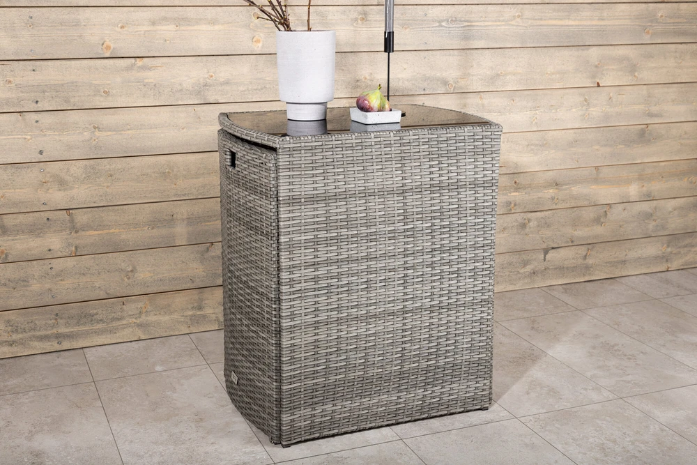 Lauko baldų komplektas Venture Design Kavinės komplektas, Savana, Stalas: 75x66x50 cm Kėdė: 71x55x45 cm, Pilka