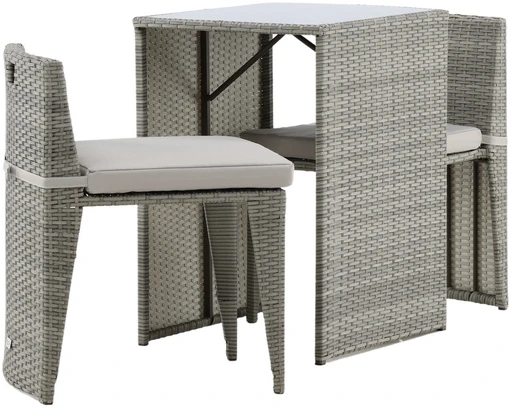 Lauko baldų komplektas Venture Design Kavinės komplektas, Savana, Stalas: 75x66x50 cm Kėdė: 71x55x45 cm, Pilka