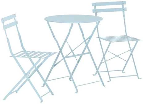 Lauko baldų komplektas Venture Design Kavinės komplektas, šviesiai mėlynas, sulankstomas