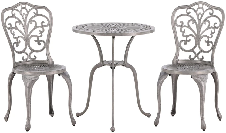 Lauko baldų komplektas Venture Design Kavinės staliuko komplektas, Nandin, ø60 cm, sidabrinės spalvos