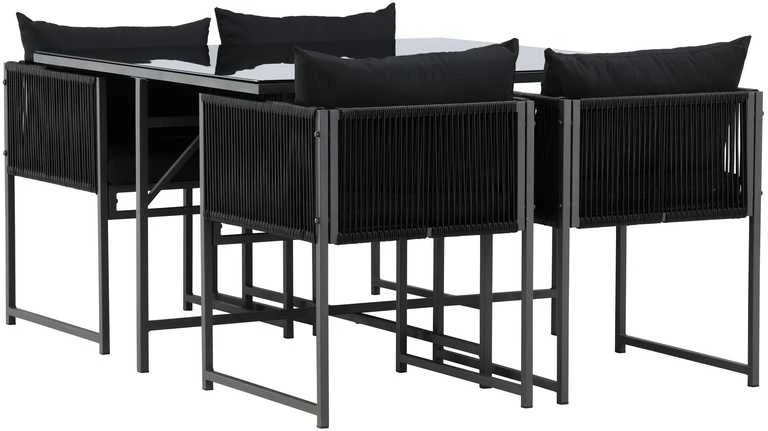 Lauko baldų komplektas Venture Design Valgomojo komplektas Noto Juodas