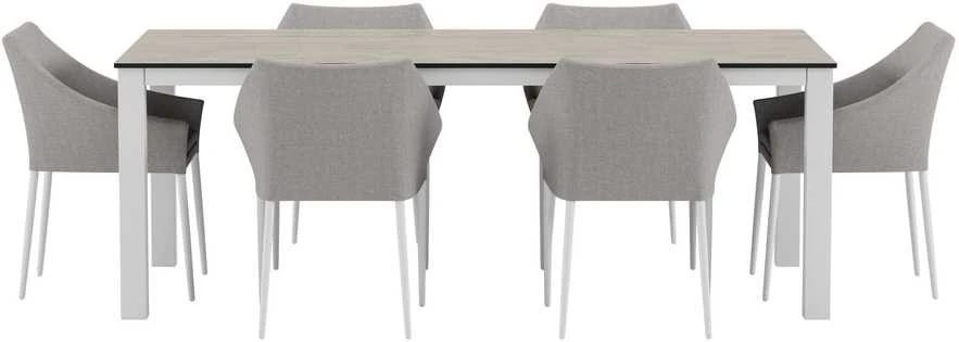 Lauko baldų komplektas Venture Design Valgomojo komplektas Llama stalas su 6 Spoga kėdėmis Pilka Lauko baldai