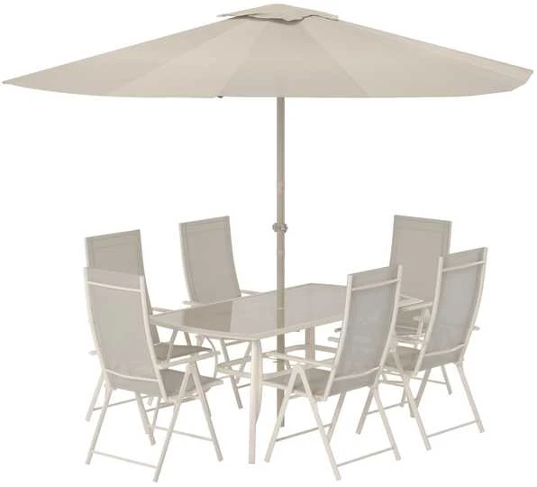 Lauko baldų komplektas Venture Design Valgomojo komplektas Brekki smėlio spalvos