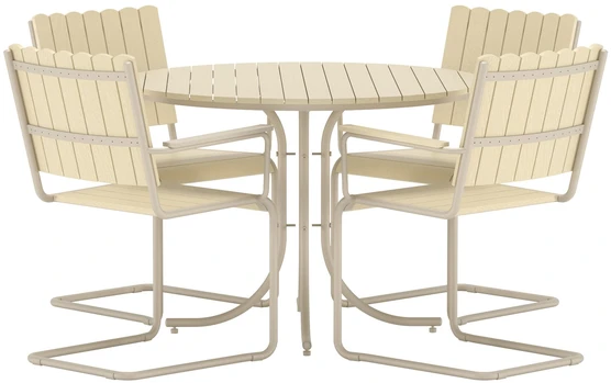 Lauko baldų komplektas Venture Design Valgomojo komplektas Holmsund smėlio spalvos, polimediena, smėlio spalvos
