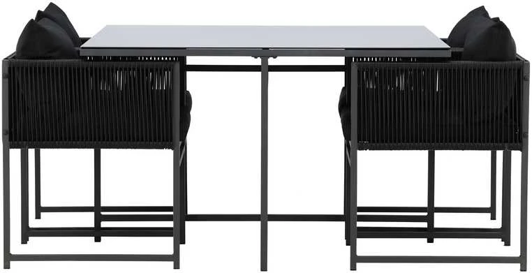 Lauko baldų komplektas Venture Design Valgomojo komplektas Noto Juodas