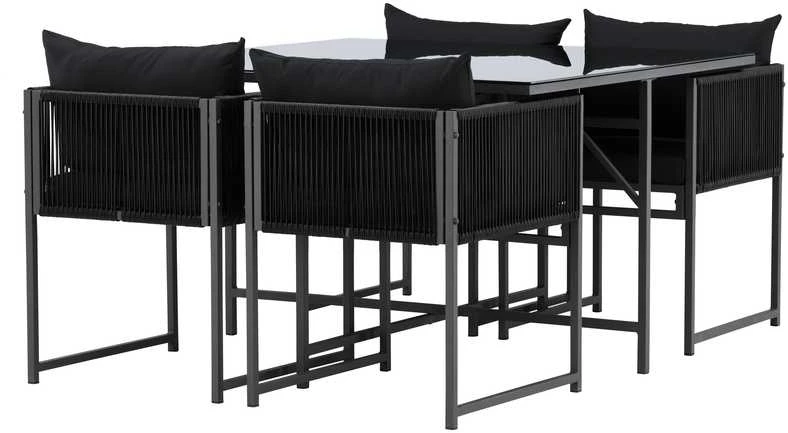 Lauko baldų komplektas Venture Design Valgomojo komplektas Noto Juodas