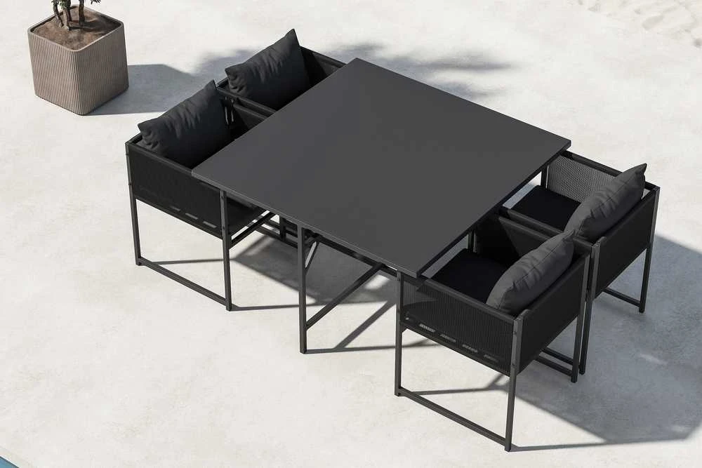 Lauko baldų komplektas Venture Design Valgomojo komplektas Noto Juodas