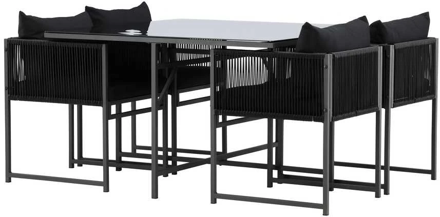 Lauko baldų komplektas Venture Design Valgomojo komplektas Noto Juodas