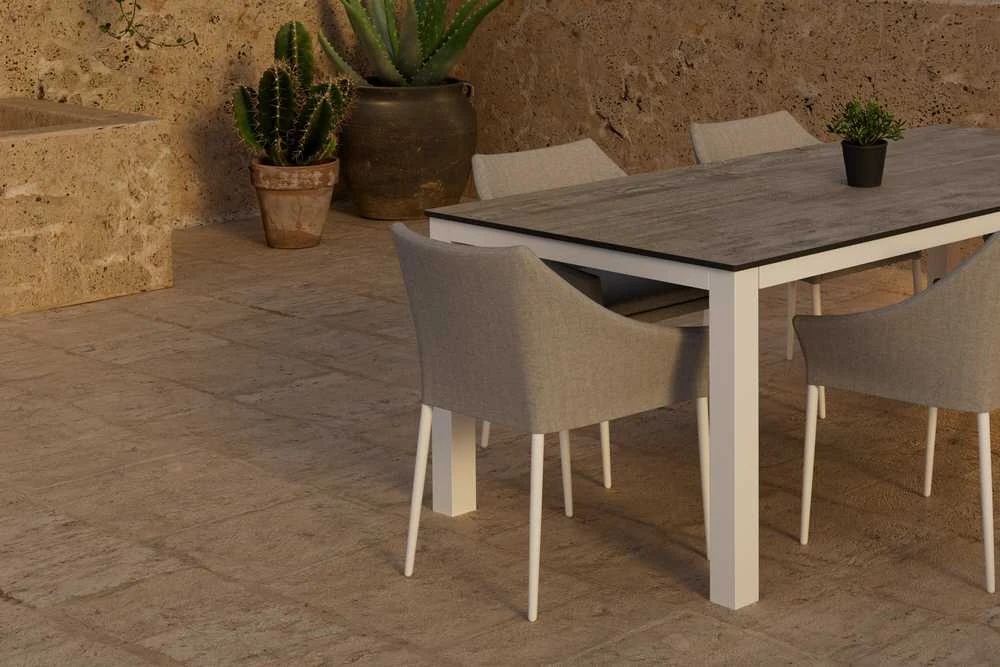 Lauko baldų komplektas Venture Design Valgomojo komplektas Llama stalas su 6 Spoga kėdėmis Pilka Lauko baldai