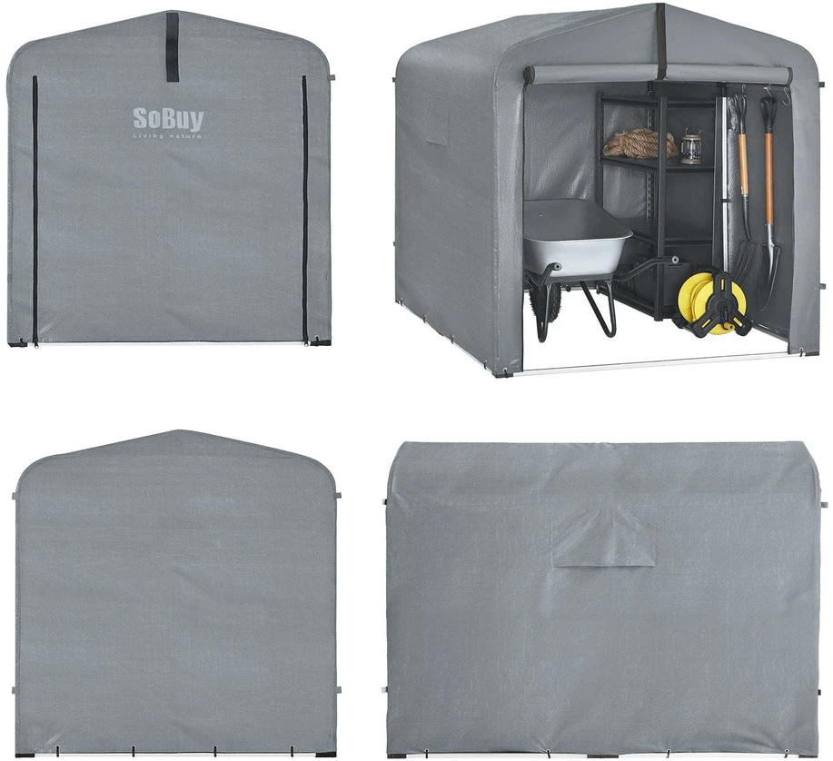 Lauko sandėlis, SoBuy KLS11-L-DG, 159x219x165 cm, Pilkas