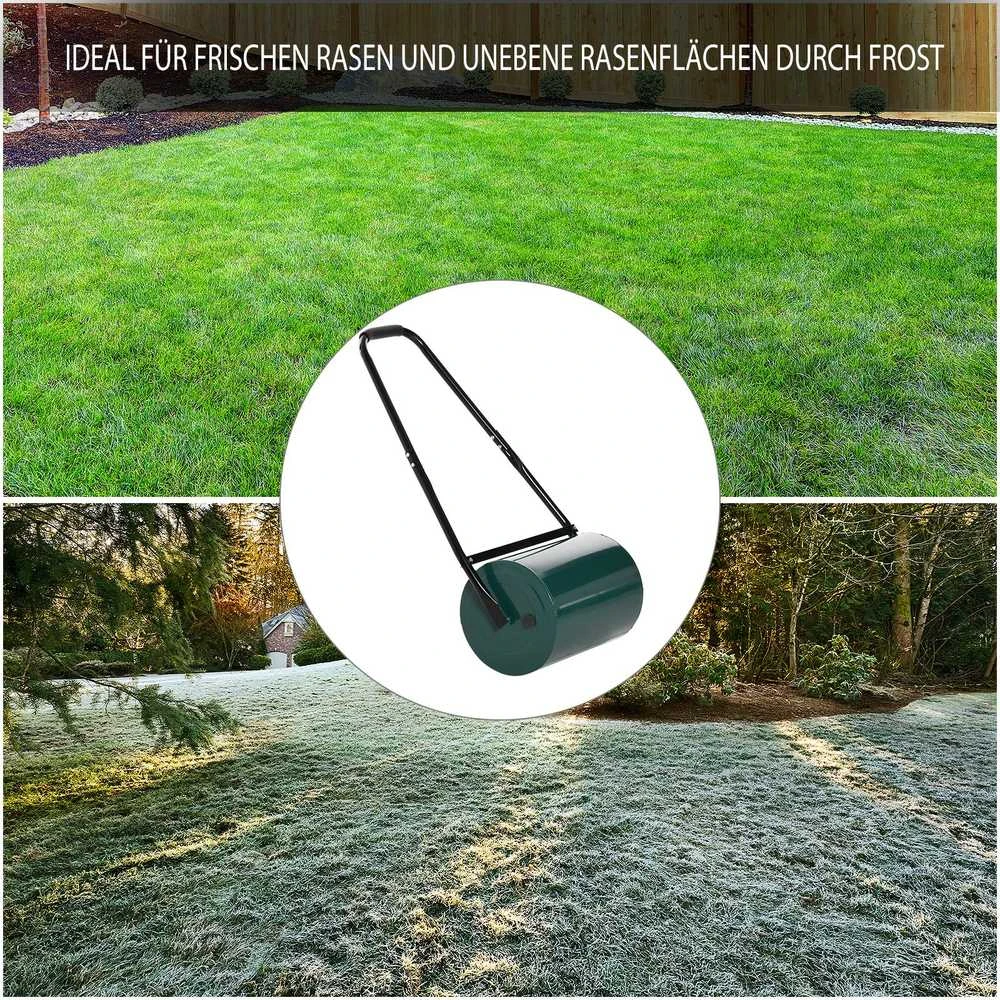 Outsunny vejos volas, sodo volas su U formos rankena, 31 cm skersmens, 30 cm darbinio pločio, 40 l talpos vandeniui/smėliui, metalinis, žalias