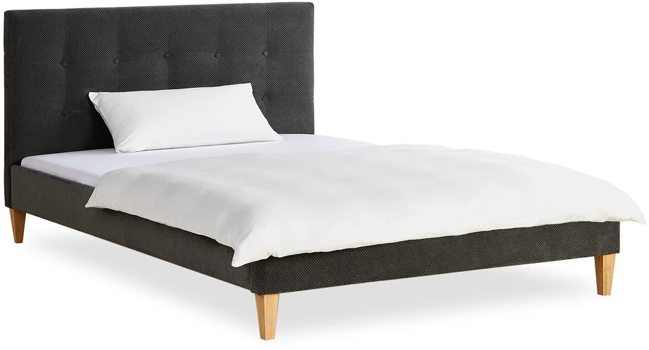 Lova Homestyle4U Aptrauktas lovos rėmas, 144.5x95x211 cm, pilka