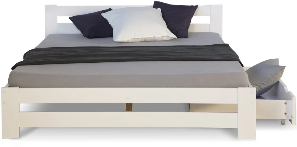 Lova Homestyle4U Dvigulės lovos rėmas, 144x204x60 cm, balta