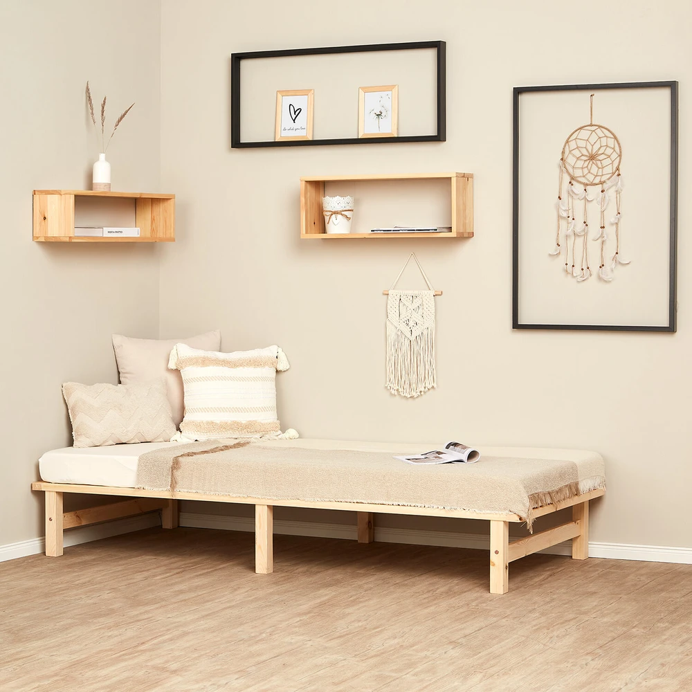 Lova Homestyle4U Lovos rėmas, 90x200x28 cm, rudas