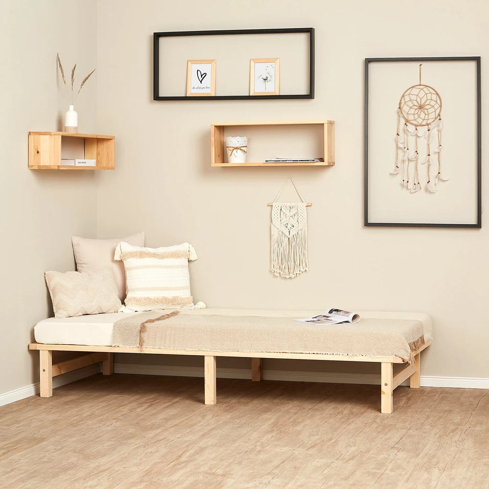 Lova Homestyle4U Lovos rėmas, 90x200x28 cm, rudas