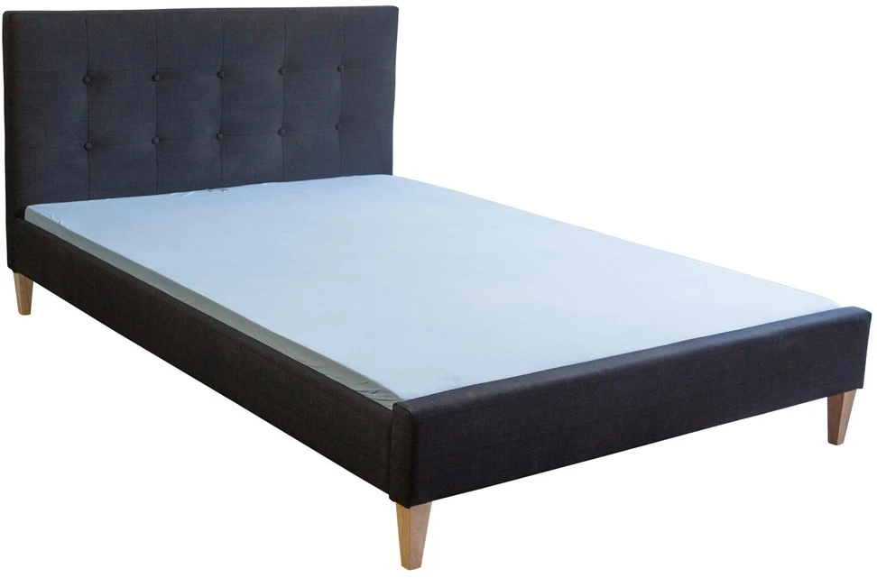 Lova Homestyle4U Lovos rėmas, apmuštas audiniu, superking dydžio, 165x212 cm, juodas