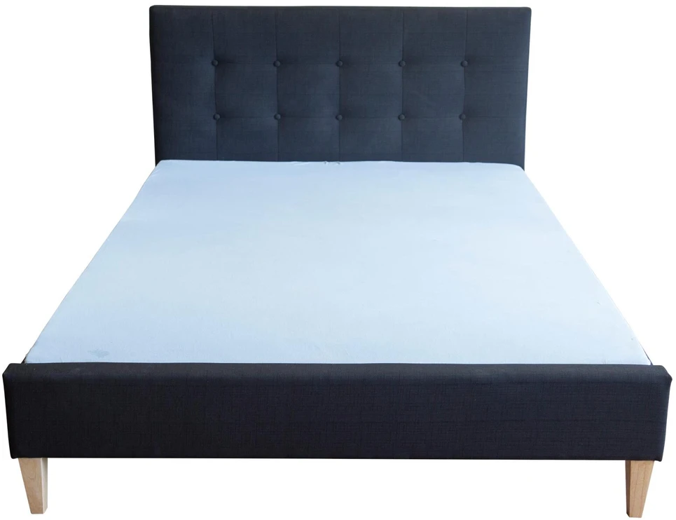 Lova Homestyle4U Lovos rėmas, apmuštas audiniu, superking dydžio, 165x212 cm, juodas