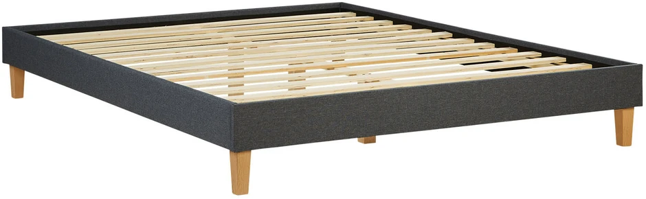 Lova Homestyle4U Lovos rėmas, aptrauktas dvigubas futonas, 164x203x29,5 cm, pilka