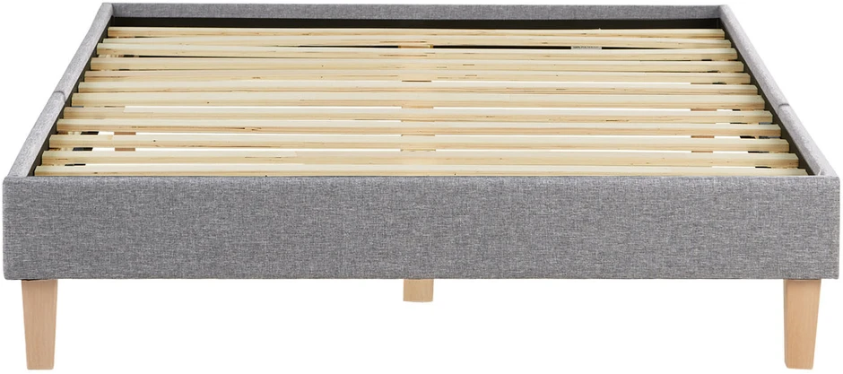 Lova Homestyle4U Lovos rėmas, aptrauktas dvigubas futonas, 124x203x29.5 cm, pilka