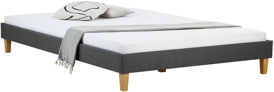 Lova Homestyle4U Lovos rėmas, aptrauktas dvigubas futonas, 164x203x29,5 cm, pilka