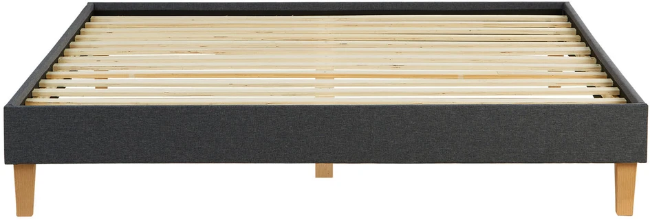 Lova Homestyle4U Lovos rėmas, aptrauktas dvigubas futonas, 164x203x29,5 cm, pilka