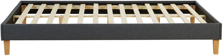 Lova Homestyle4U Lovos rėmas, aptrauktas dvigubas futonas, 164x203x29,5 cm, pilka