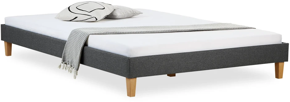 Lova Homestyle4U Lovos rėmas, aptrauktas dvigubas futonas, 164x203x29,5 cm, pilka
