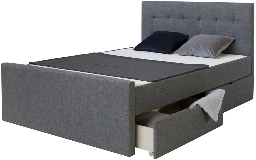 Lova Homestyle4U Paminkštinta lovos rėmas, 145x214x102 cm, pilka