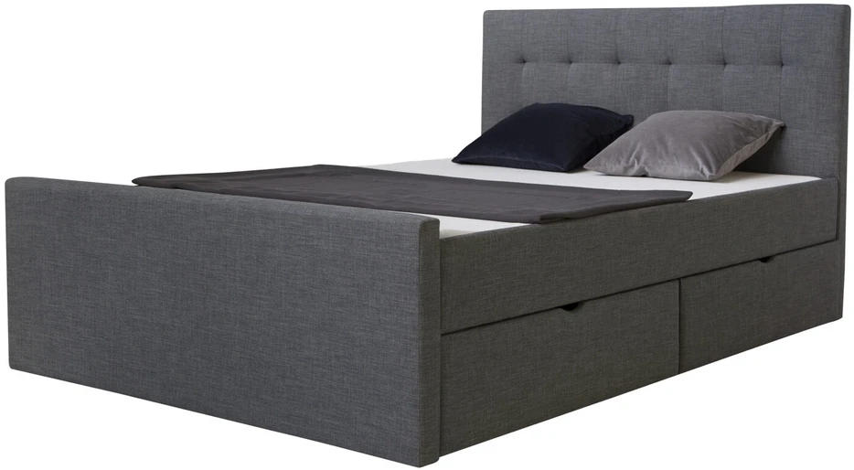 Lova Homestyle4U Paminkštinta lovos rėmas, 145x214x102 cm, pilka