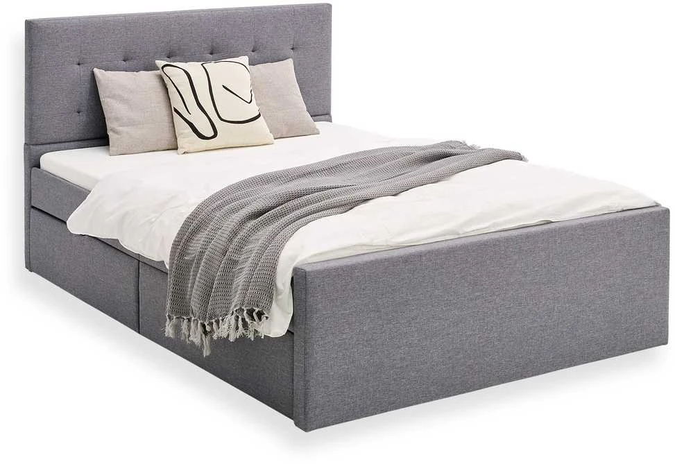 Lova Homestyle4U Paminkštinta lovos rėmas, 145x214x102 cm, pilka