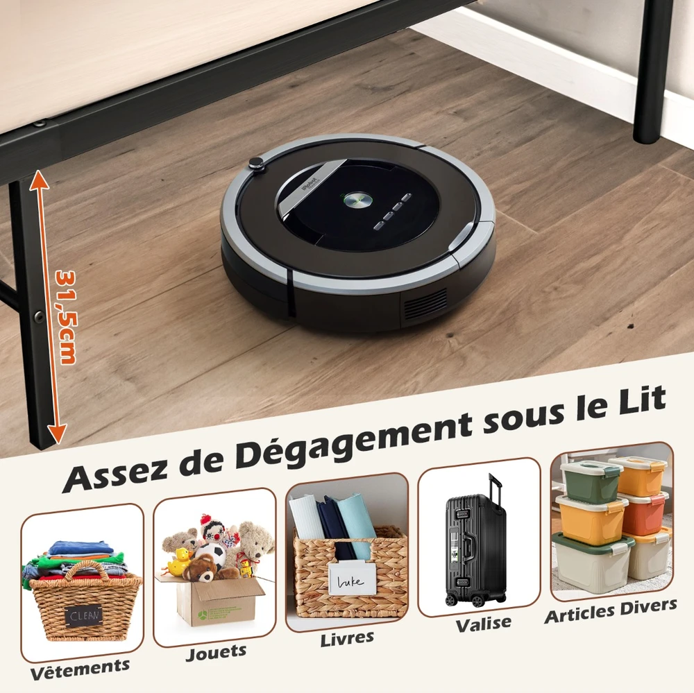 Lova Promotions Lovos rėmas Platform 207x140x101 cm juodas