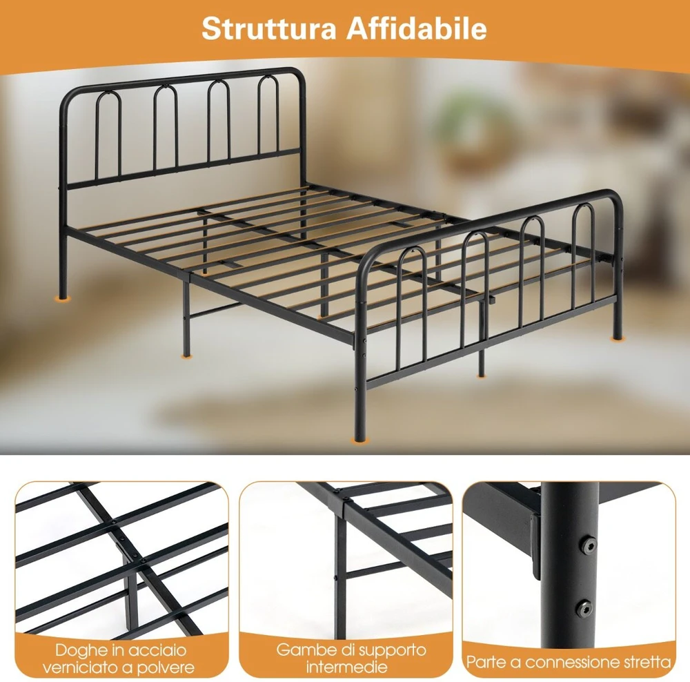 Lova Promotions Metalinis lovos rėmas 197,5x141x101 cm juodas