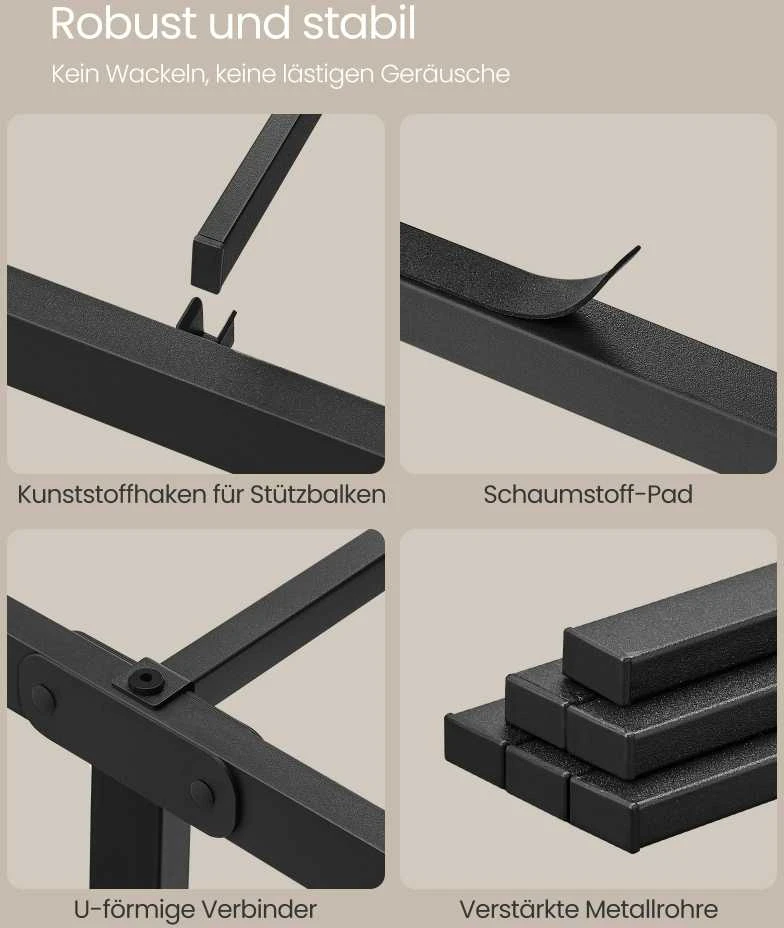 Songmics Vasagle Doppelbettgestell aus Metall für 190 x 140 cm Matratze
