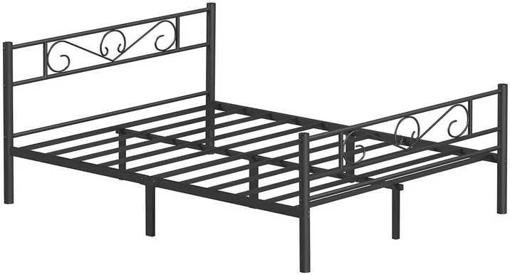 Lova Songmics Vasagle Juodos spalvos metalinis viengulės lovos rėmas