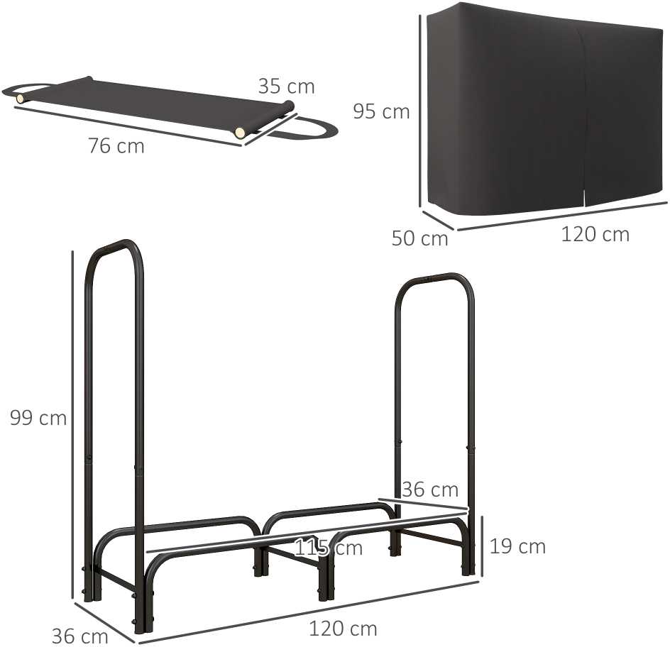 Malkų laikiklis, 120x36x99 cm, Juodas