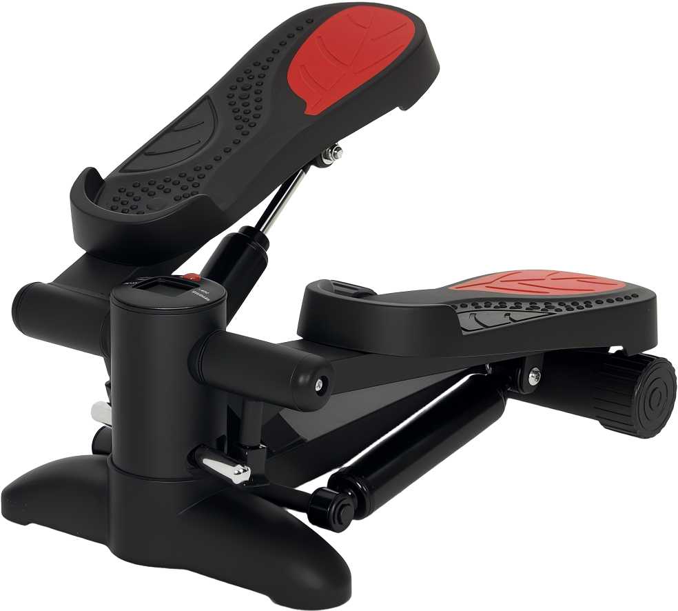 SPORTNOW mini steperis namams su LCD ekranu, 100 kg keliamoji galia, kojų treniruoklis, juodas