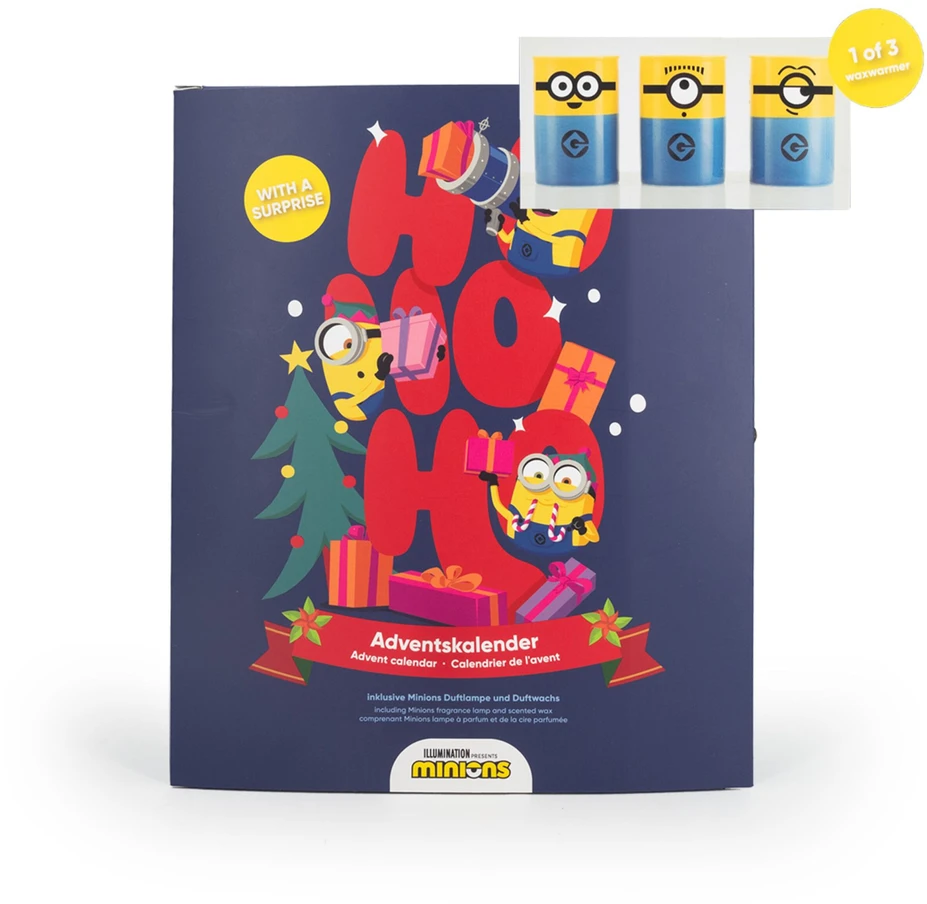 Minions Advento kalendorius su kvapnia Minionų žvake