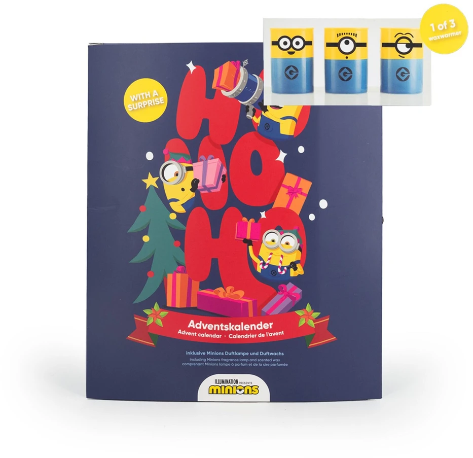 Minions Advento kalendorius su kvapnia Minionų žvake