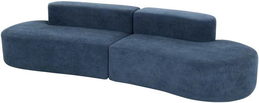 C formos sofa, 280 cm, Nua, tamsiai mėlyna