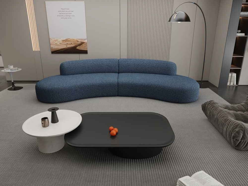 C formos sofa, 280 cm, Nua, tamsiai mėlyna