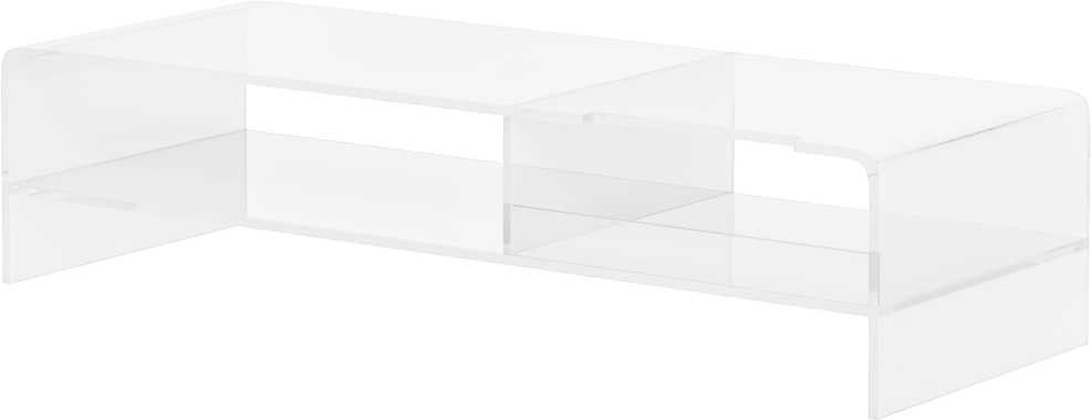 HOMCOM monitoriaus stovas, ekrano paaukštinimas su dėtuve, monitoriams iki 24 colių, kompiuteriams, nešiojamiesiems kompiuteriams iki 5kg, akrilinis, 50,8x19x12 cm