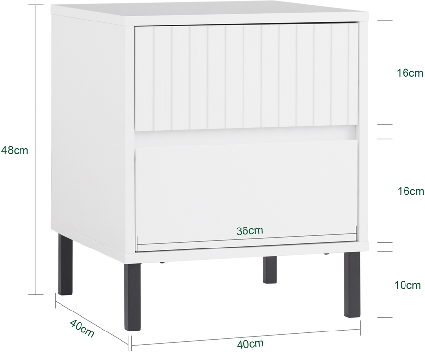 Naktinė spintelė, SoBuy FBT157-W, 40x40x48 cm