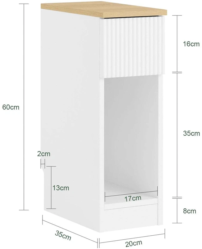 TV staliukas Naktinis staliukas, SoBuy FBT111-W, 20x35x60 cm, Baltas
