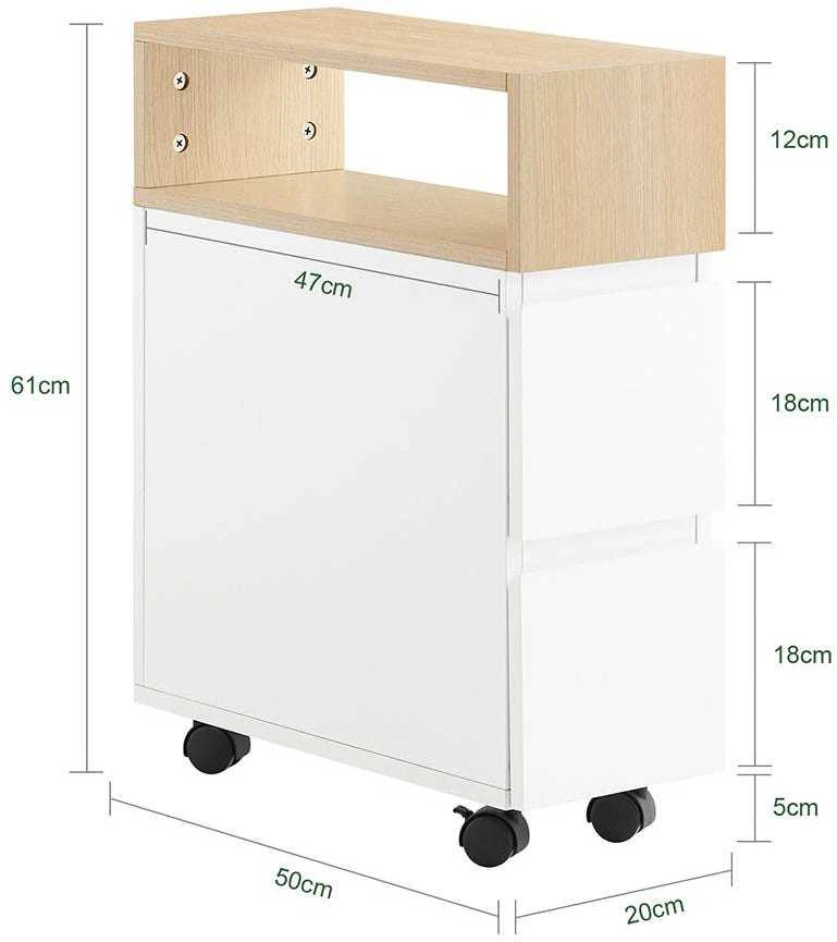 TV staliukas Naktinis staliukas, SoBuy FBT155-WN, 20x50x61 cm
