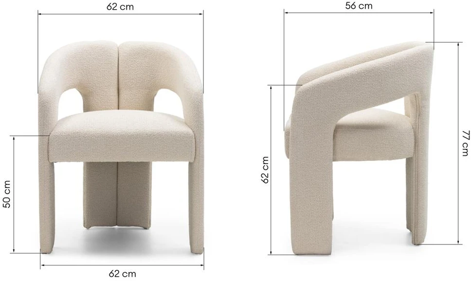 Novanook Čiužinėta kėdė, JOEL, 62x56x77 cm, smėlio spalvos